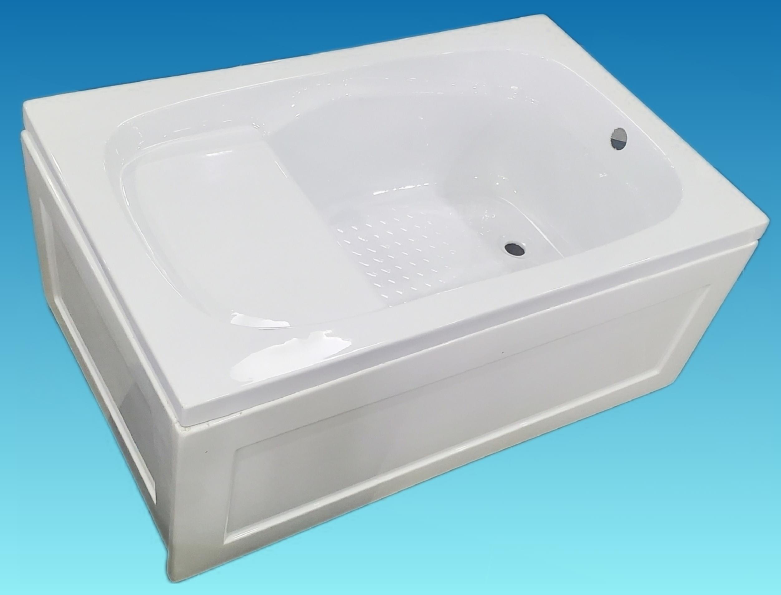 Akril wanna Oturgyç we gapdal paneli bilen 120 * 75 * beýikligi 45 sm