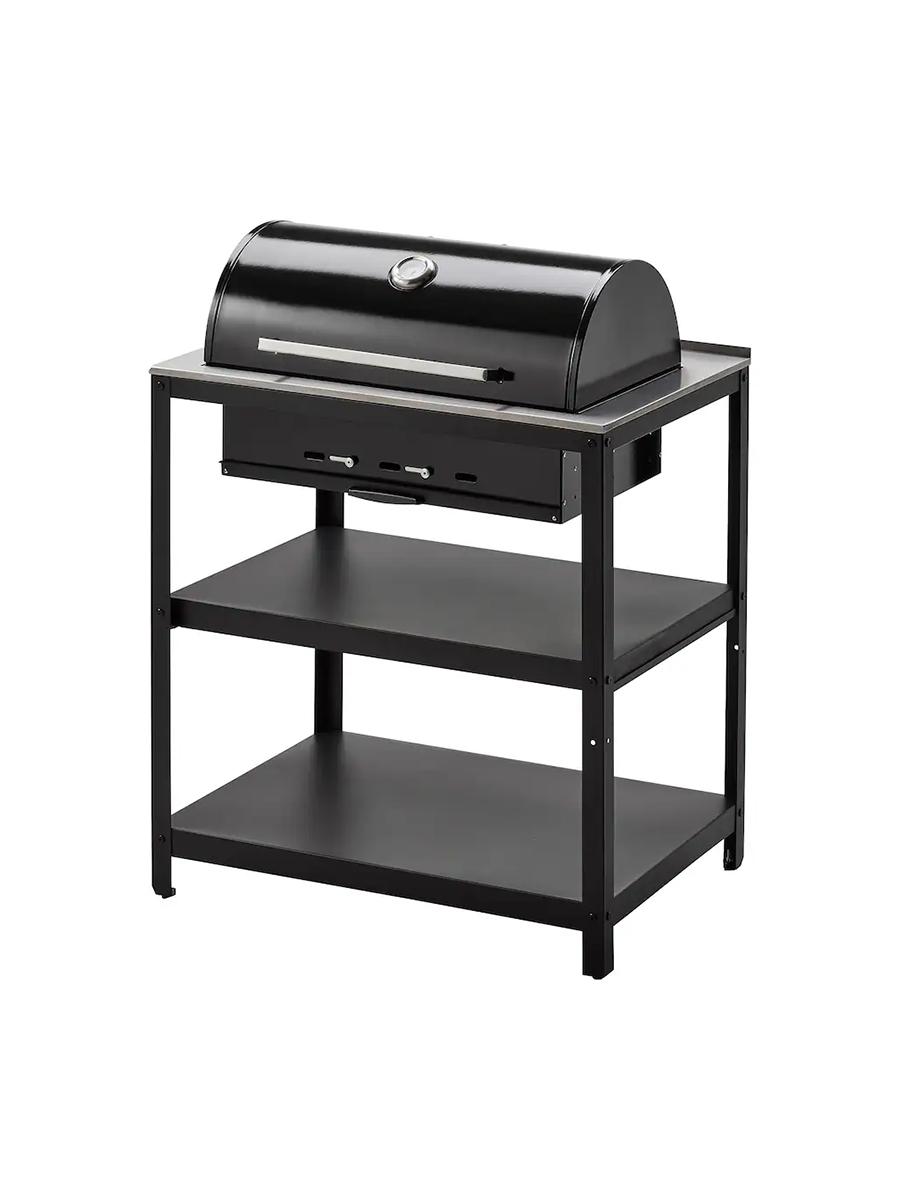 Kömür gril IKEA GRILLSKÄR gara/poslanmaýan polat daşarky 86x61 cm