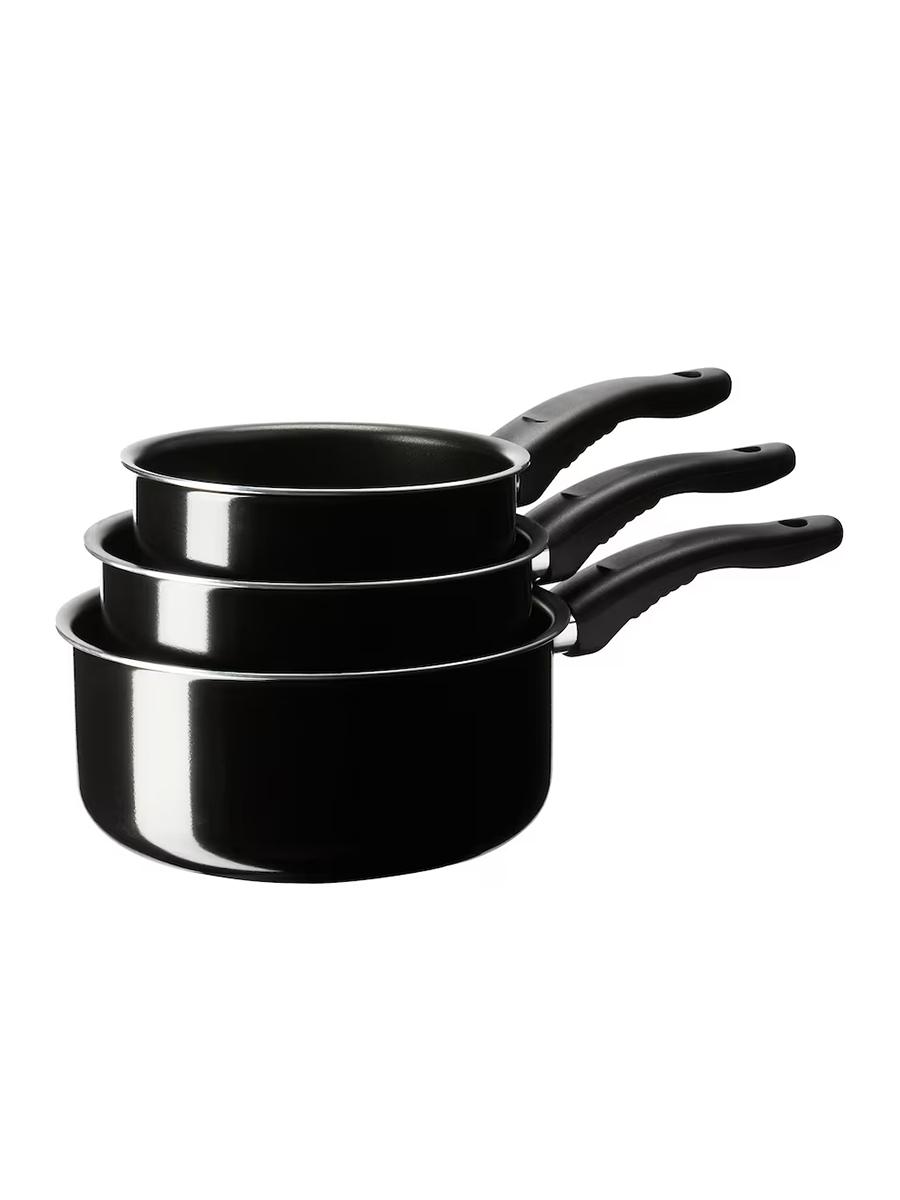 Sous Kastruly IKEA Kavalkad 3 bölek, 1L, 1.5L we 2L, gara