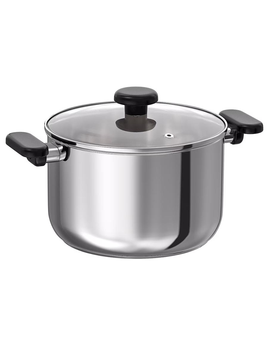 Gapakly kastrýul IKEA MIDDAGSMAT aýna/poslamaýan polat 5 l