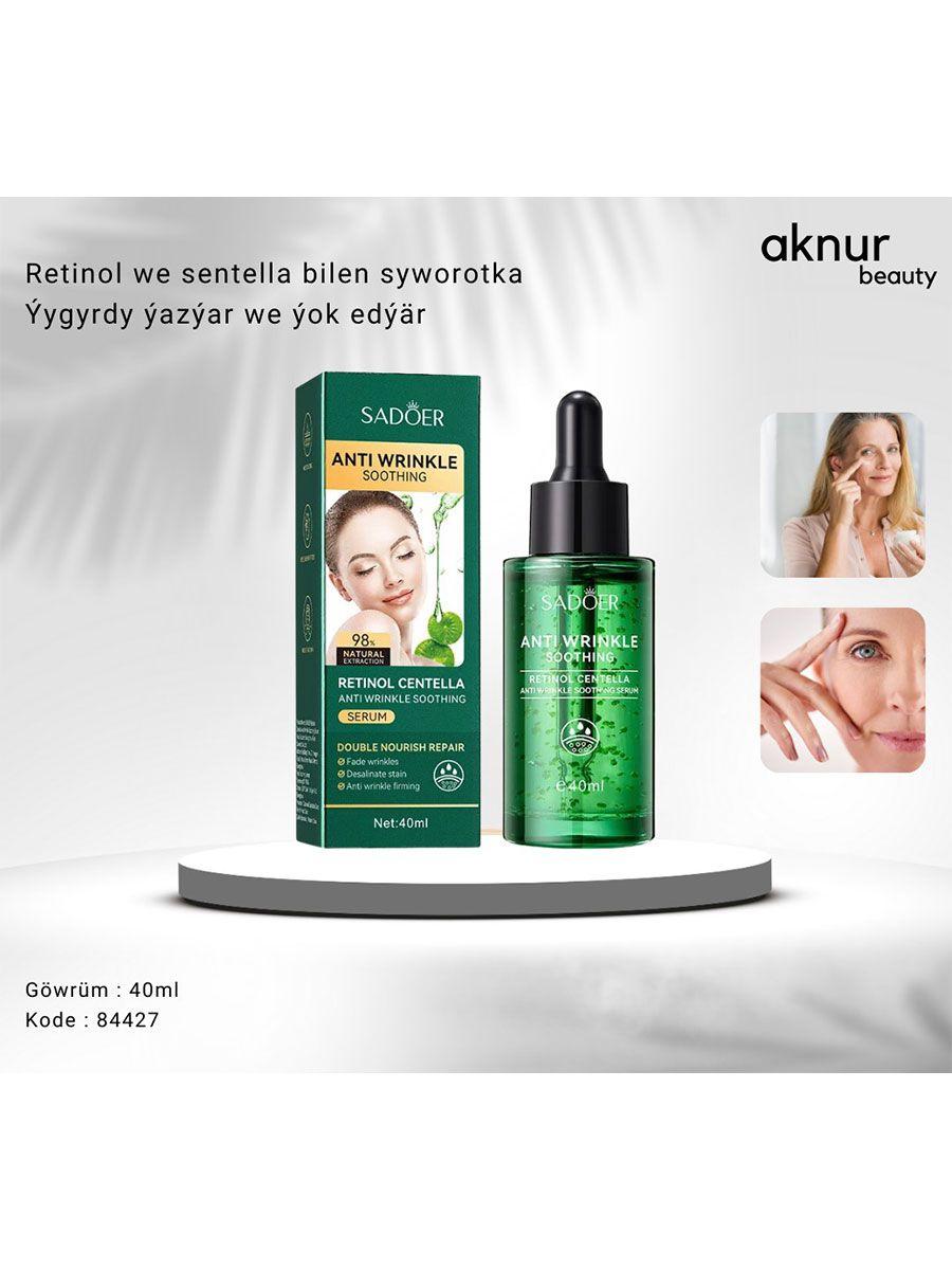 SADOER Retinol we sentella bilen syworotka ýygyrdy ýazýar we ýok edýär 40 ml	