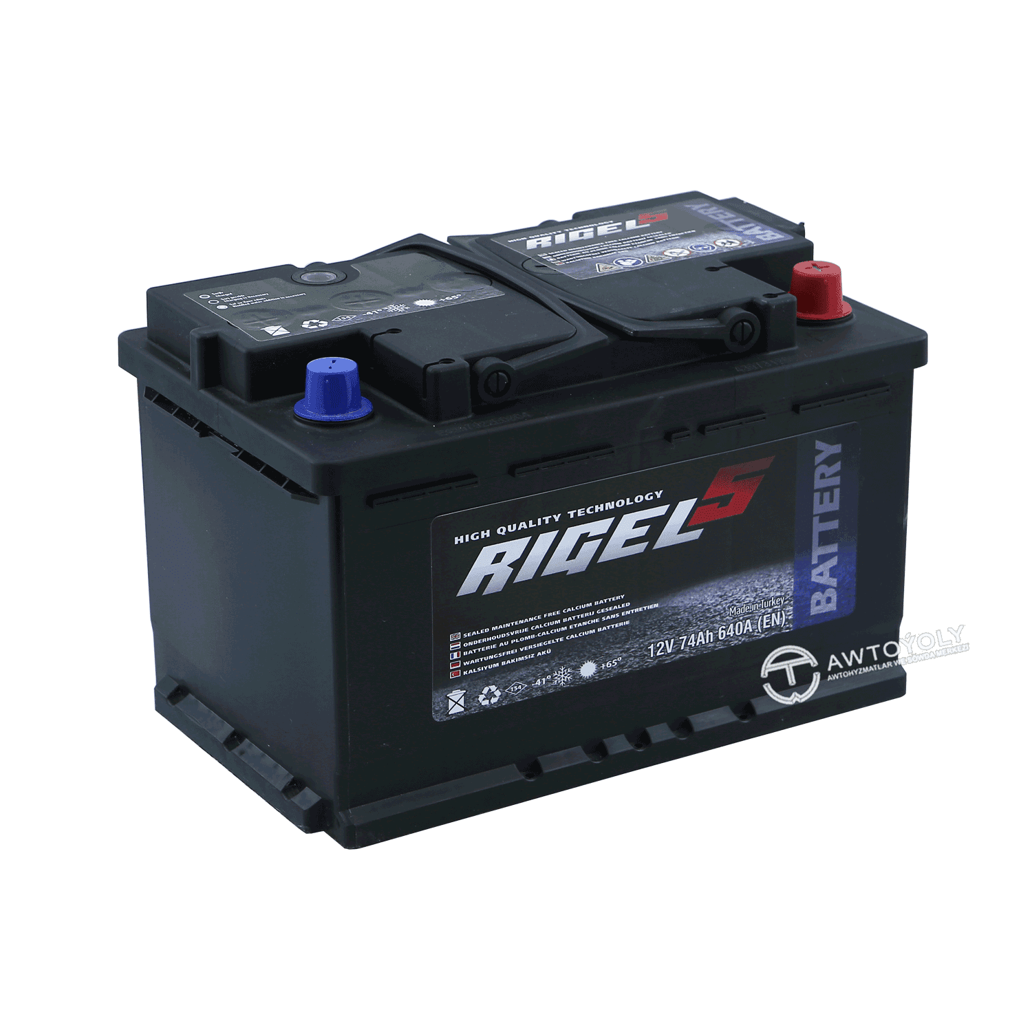 Автомобильный аккумулятор RIGEL AKU 12 V 74 AH