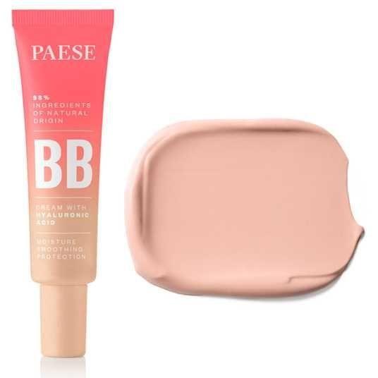 PAESE Gialuron kislotaly tebigy BB kremi, reňki 02.5 Nude (30 ml)