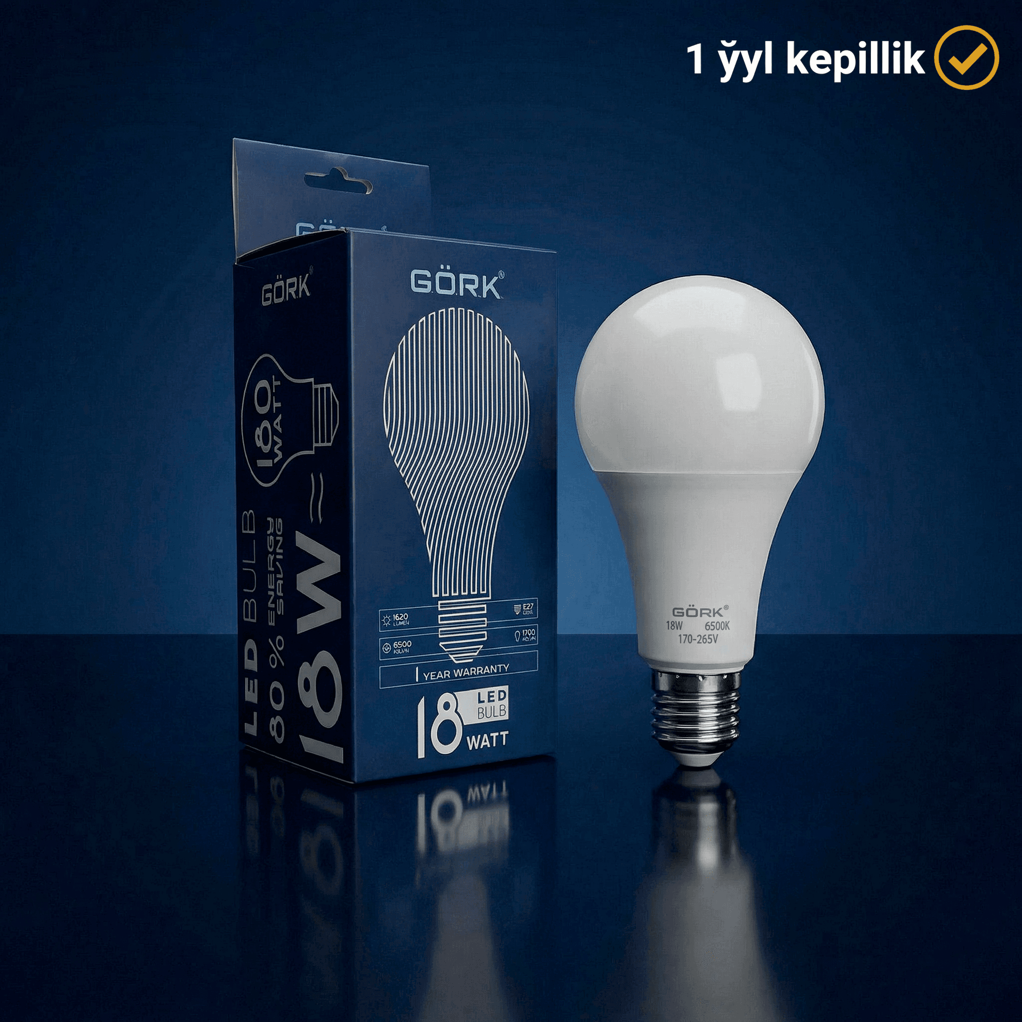 Лампа G.Ö.R.K. 18w_a80_e27_6500k
