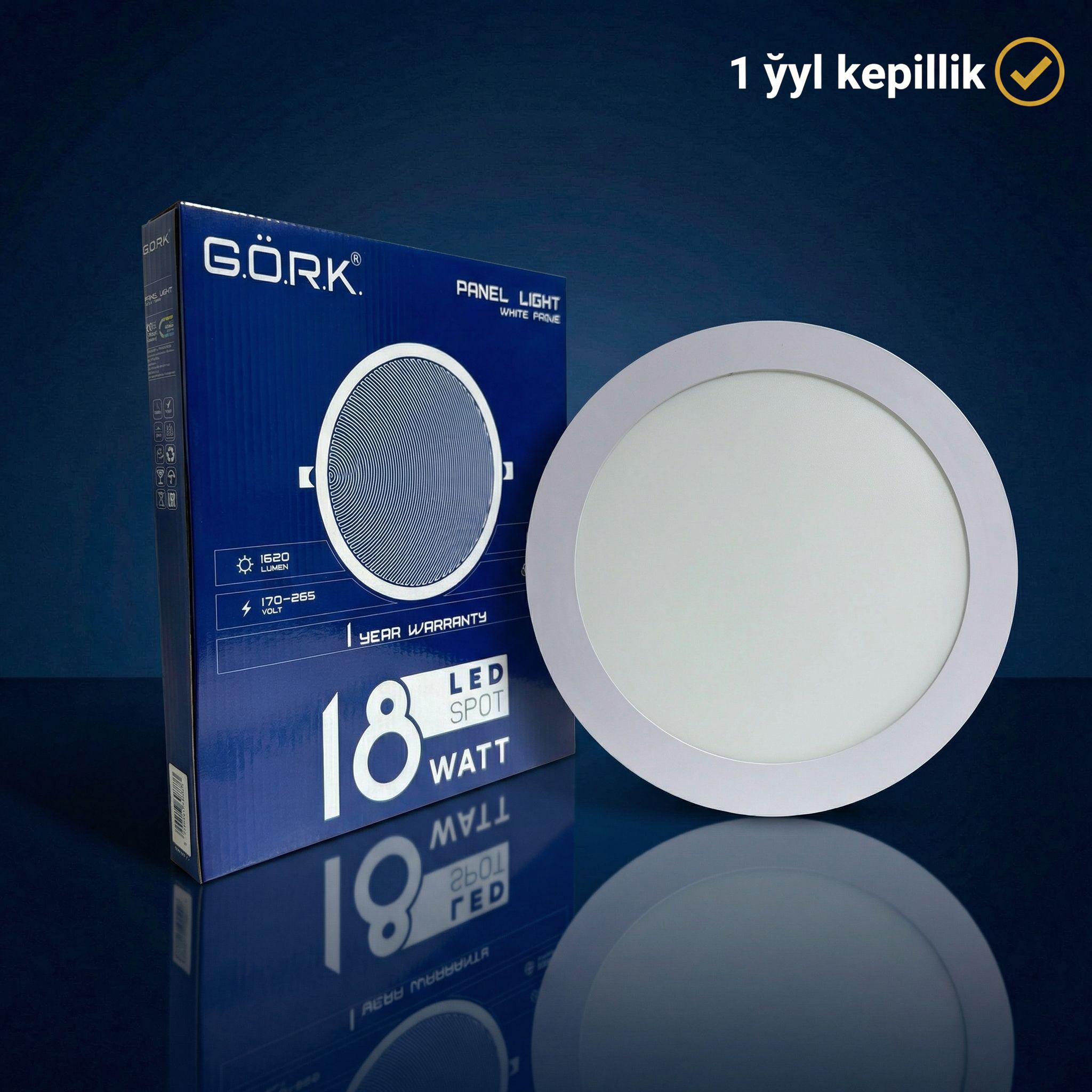 Светодиодная лампа G.Ö.R.K. 18w_Panel light_Round_6500k (white frame)