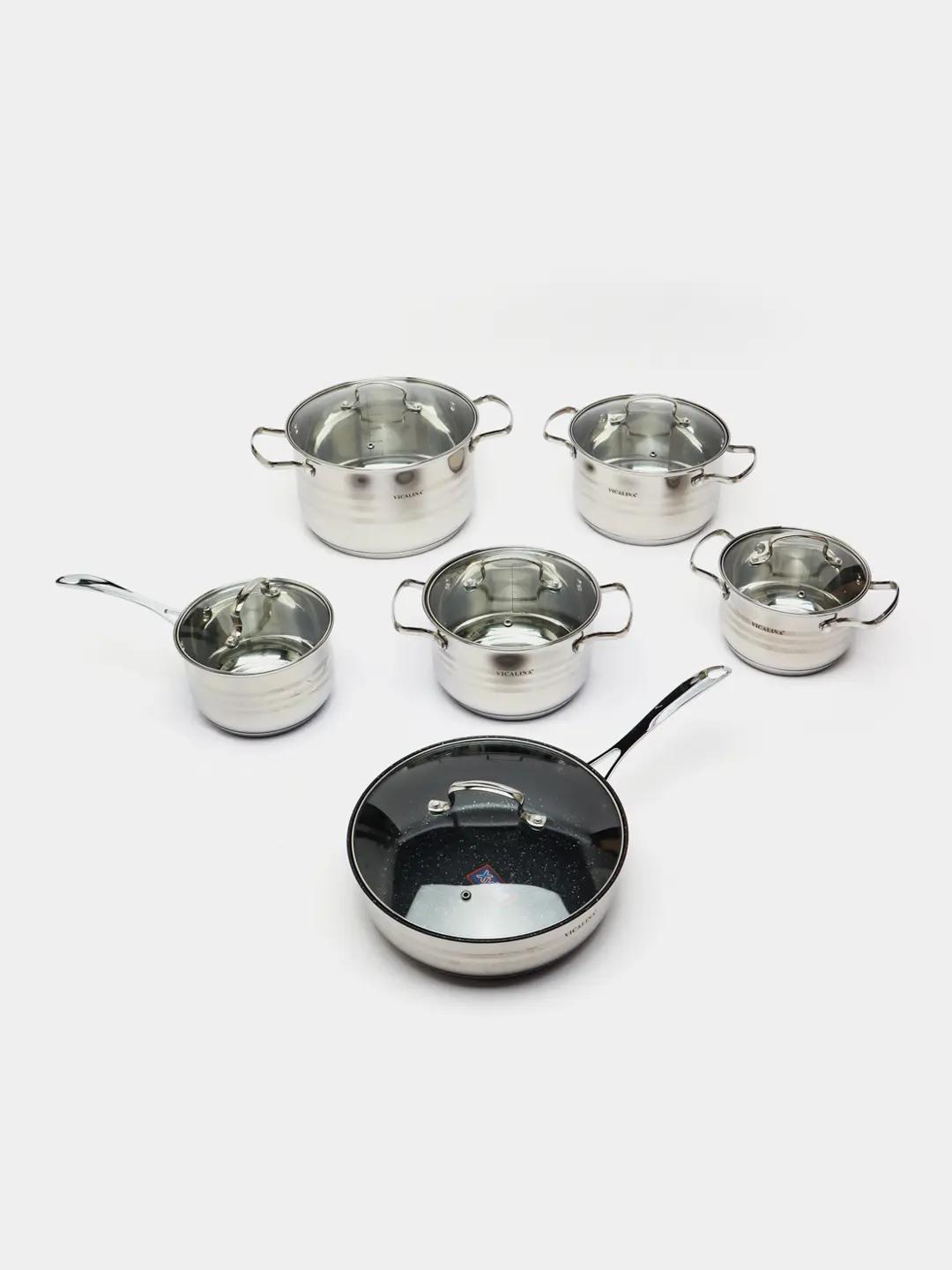 Набор кастрюль, посуды Vicalina VL-3011, 12 предметов