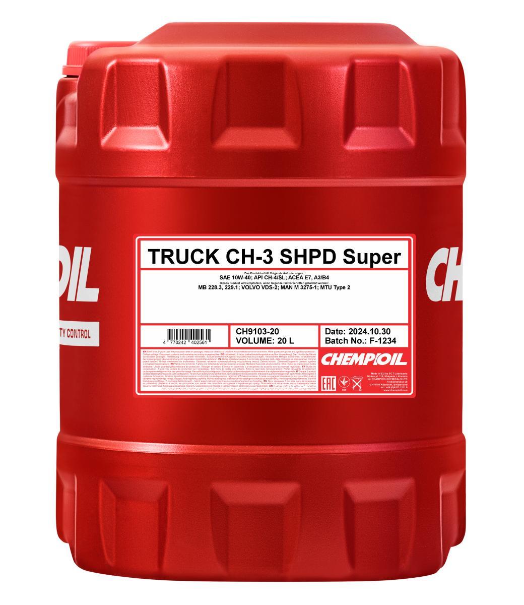 Mator ýagy CHEMPIOIL CH-3 TRUCK SUPER SHPD SAE 10W-40 (20 L)