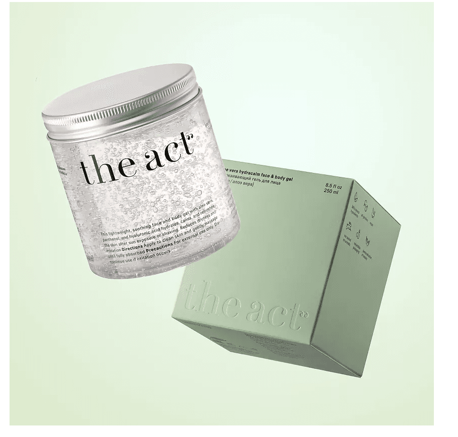 Ýüz we beden üçin köşeşdiriji-rahatlandyryjy gel, aloe wera