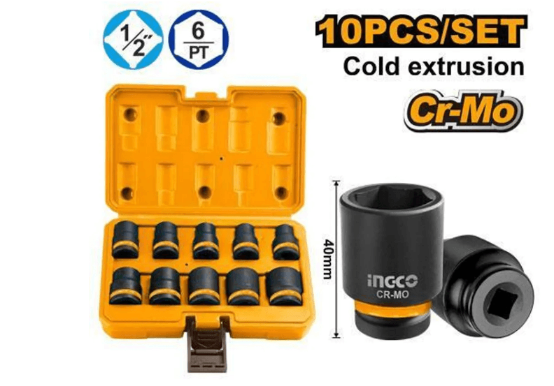 Набор торцевых головок ударных 1/2" 10шт  HKISSD12101