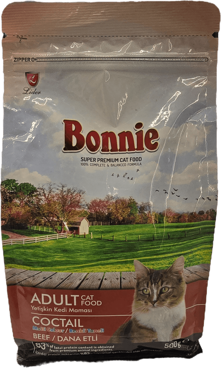 Bonnie gury korm uly pişik uçin etlui bile 500gr 