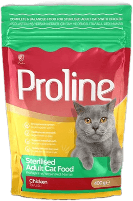 Proline gury korm uly biçilen pișik uçin towuk bile 400gr 