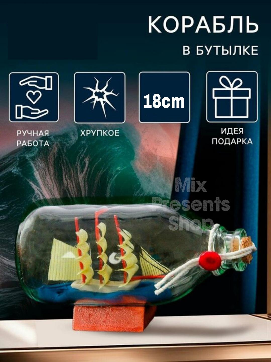 Gämi çüýşäniň içinde suwenir 18sm