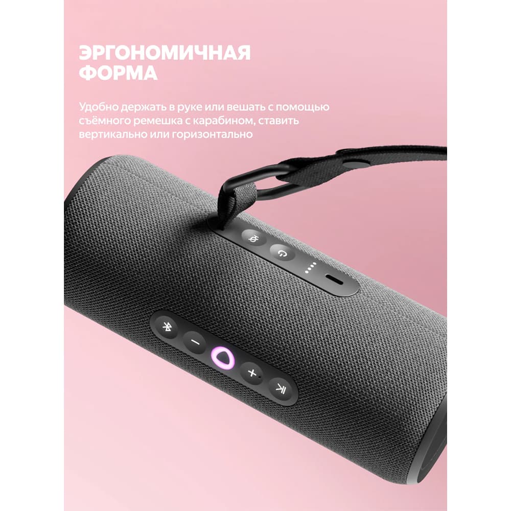 Портативная умная колонка Яндекс Станция Стрит с Алисой, 30 Вт, чёрный