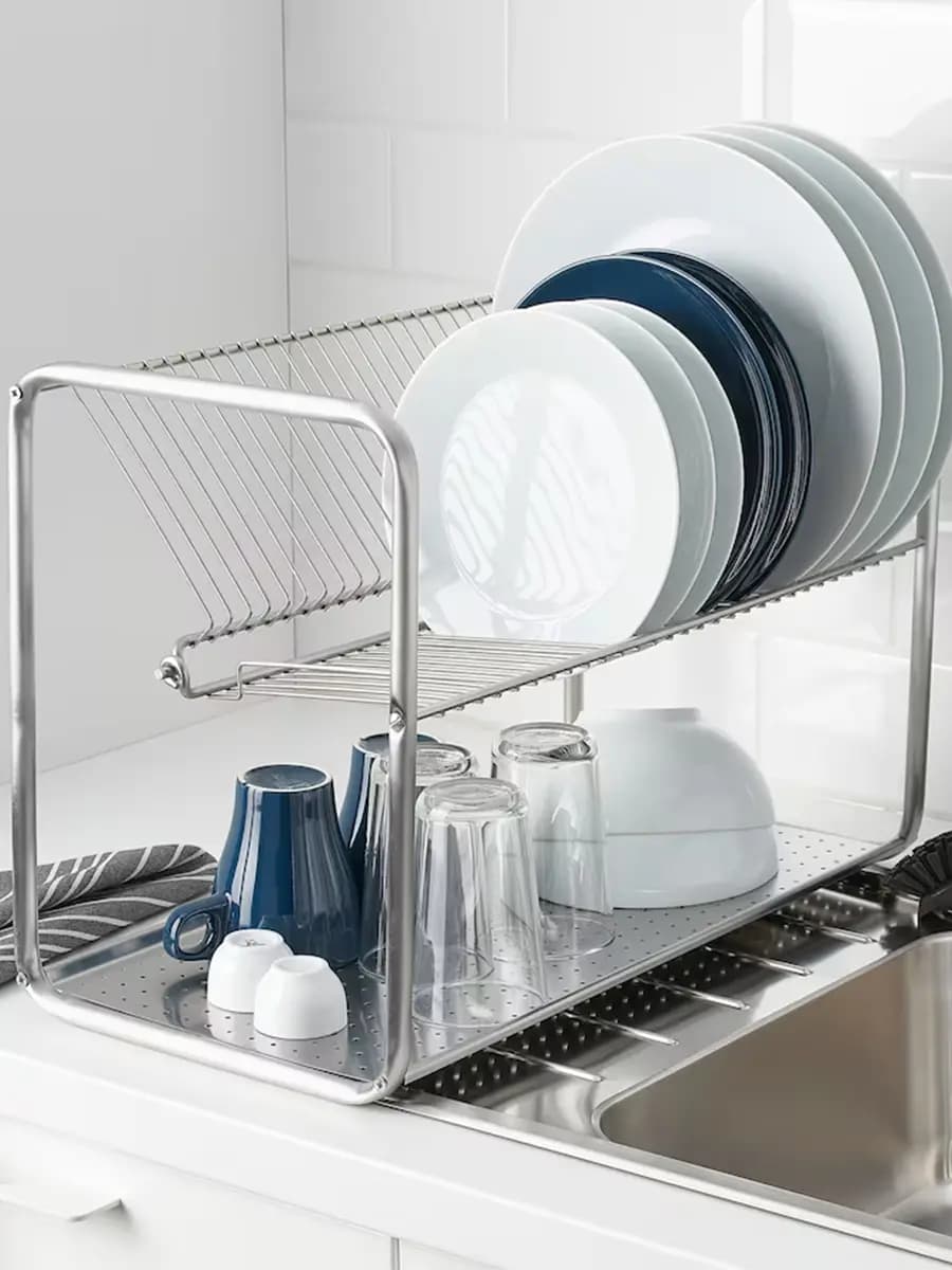 Сушилка для посуды, IKEA ORDNING нержавеющая сталь, 50x27x36 см