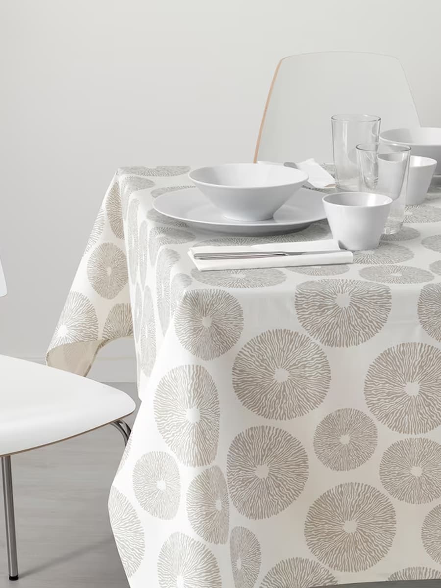 Скатерть IKEA HÅRSTARR, бежевый, 145х240 см