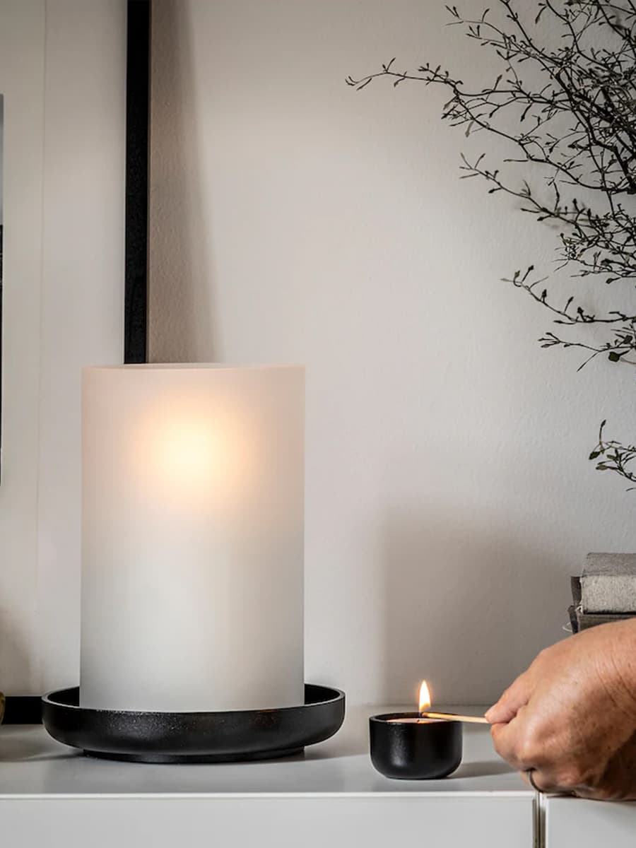 Подсвечник IKEA HEDERVÄRD черный, 3 см