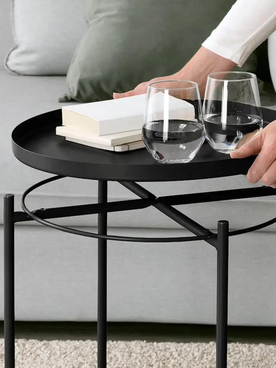 Стол-поднос  IKEA GLADOM чёрный 45x53 см
