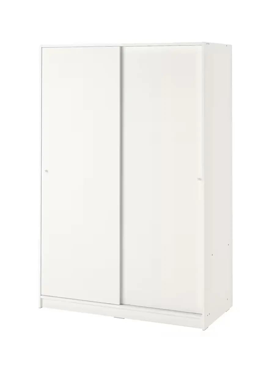 Шкаф-купе с раздвижными дверями IKEA KLEPPSTAD белый 117x176 cm