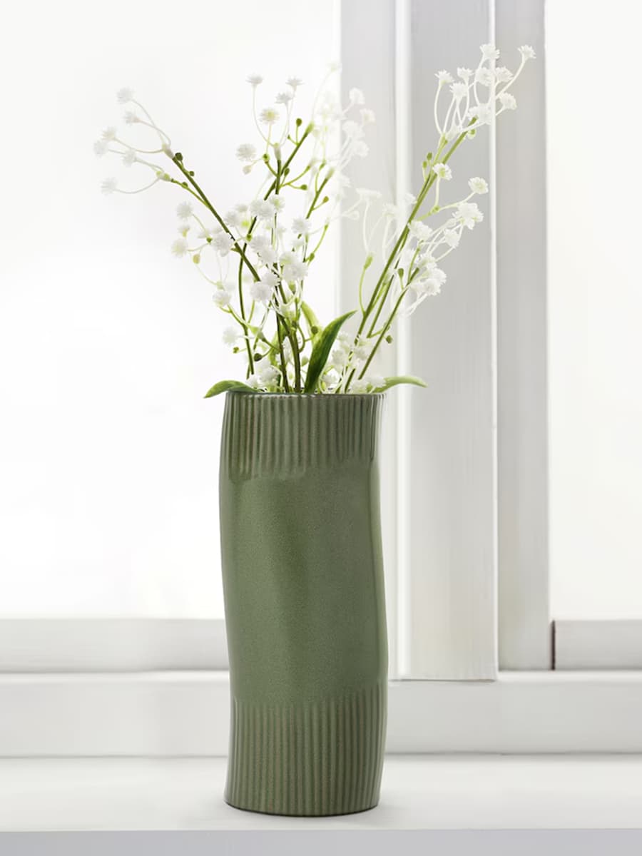 Ваза IKEA FRÖDD темно-зеленая, 21 см