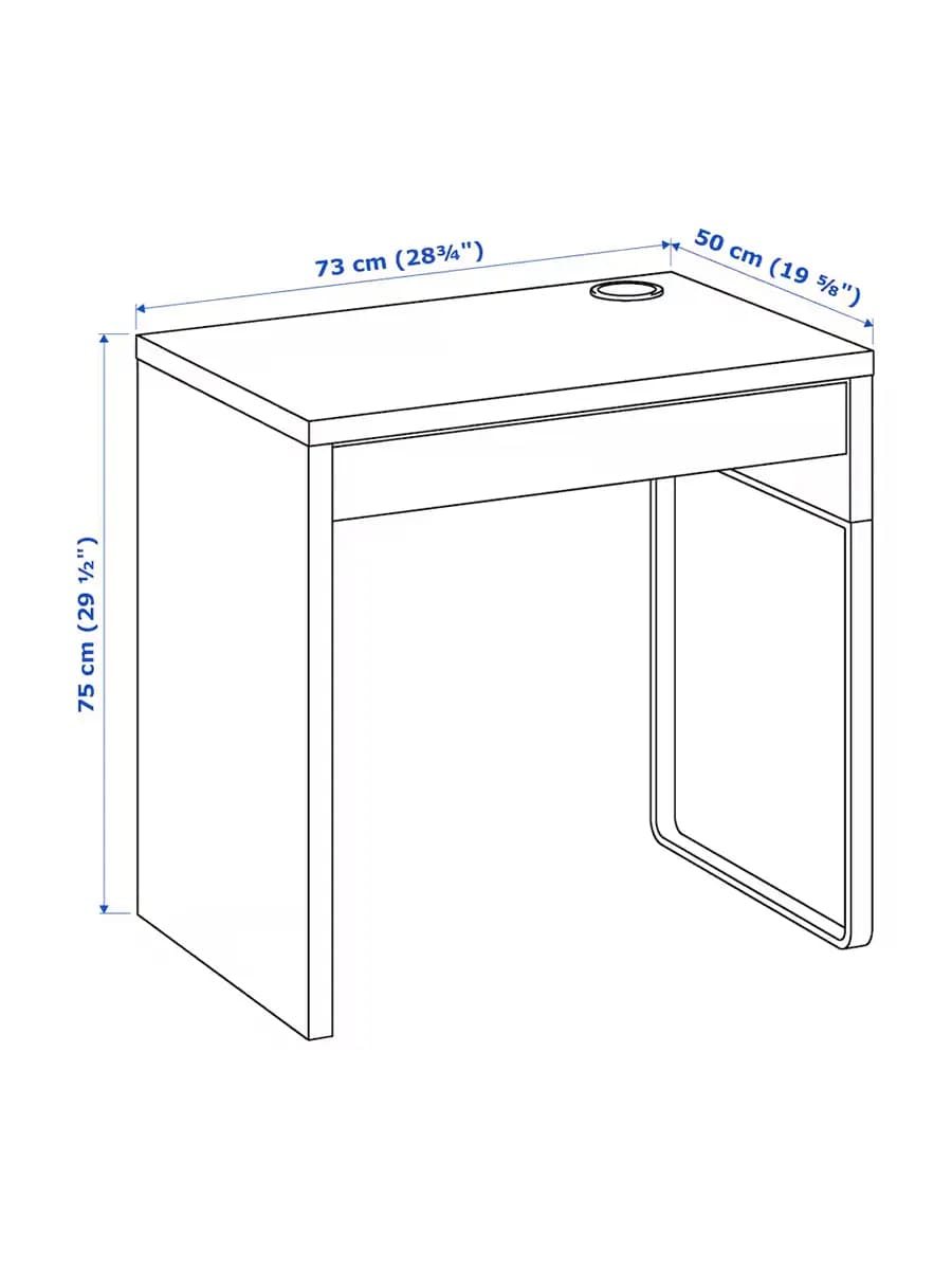 Письменный стол IKEA MICKE белый, 73х50 см