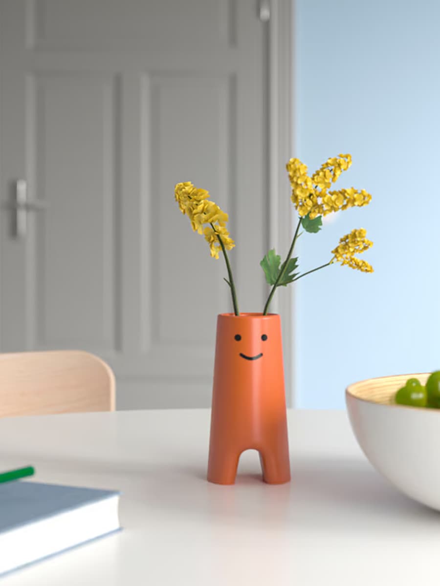 Ваза IKEA FRÖVÄXT коричнево-оранжевая, 14 см