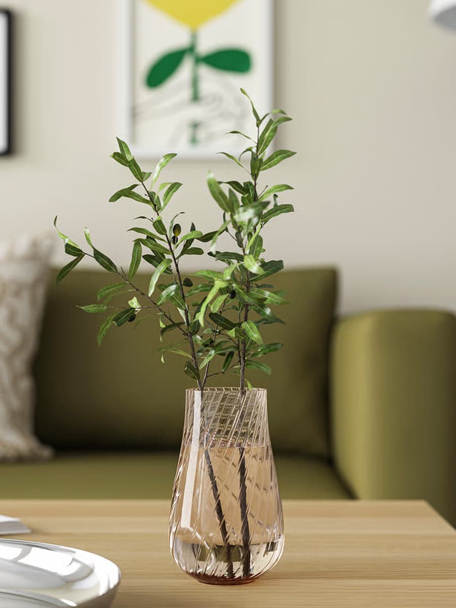 Ваза IKEA PÅSKÖTRÄD стекло/светло-коричневый, 13.5 см