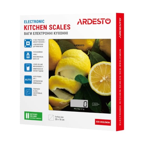 Кухонные весы Ardesto SCK-893LEMON
