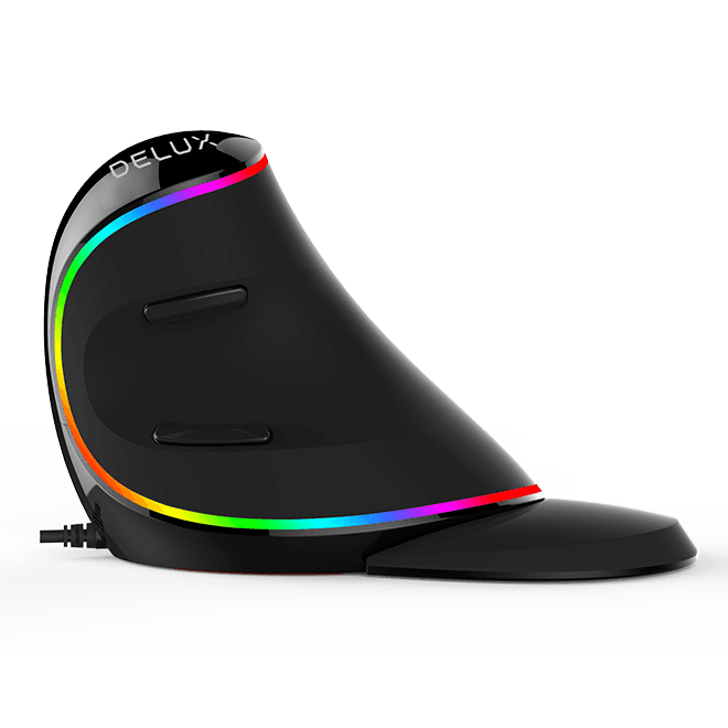 Эргономичная вертикальная мышь Delux M618 Mini (Bluetooth + 2.4G / Wireless)