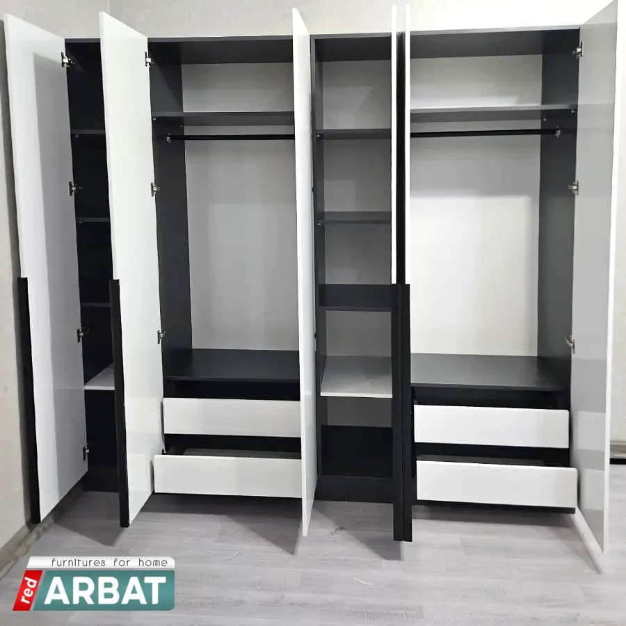 Распашной шкаф Арно Антрацит Белый 6 двери
