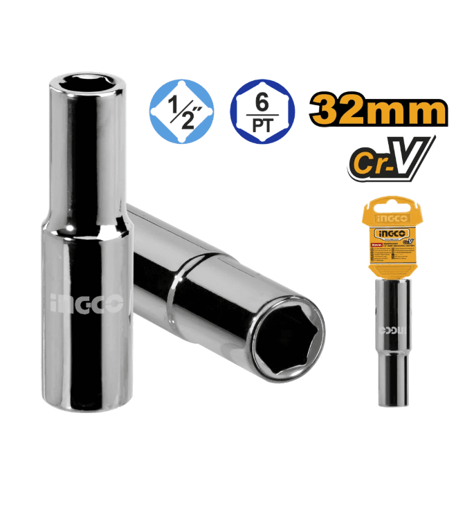Головка торцевая шестигранная удлиненная INGCO HHAST12323L