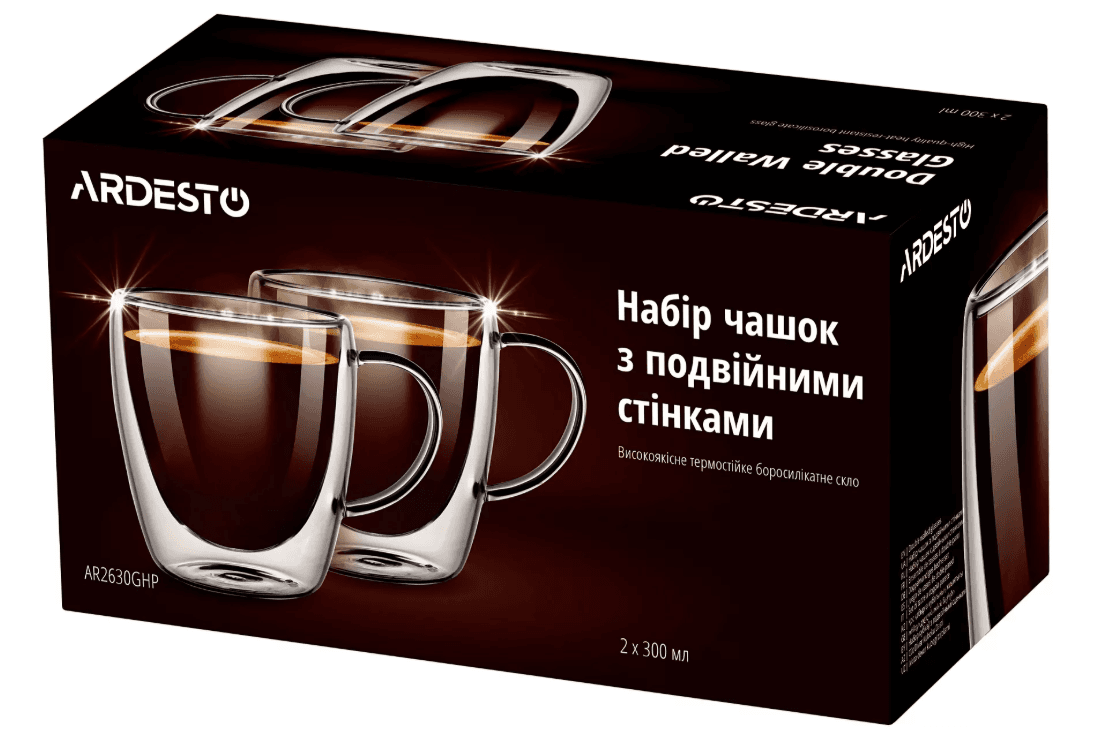 Набор стеклянных чашек Ardesto AR2630GH