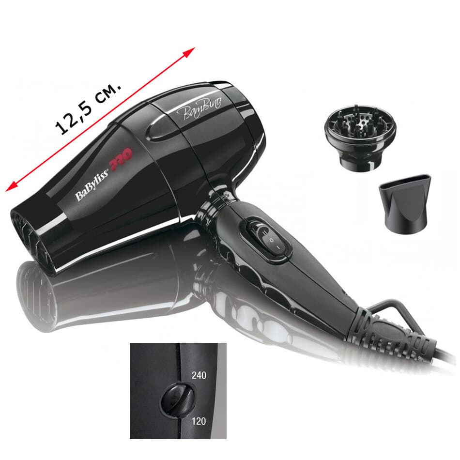 Дорожный фен BaByliss PRO BamBino BAB5510E, чёрный
