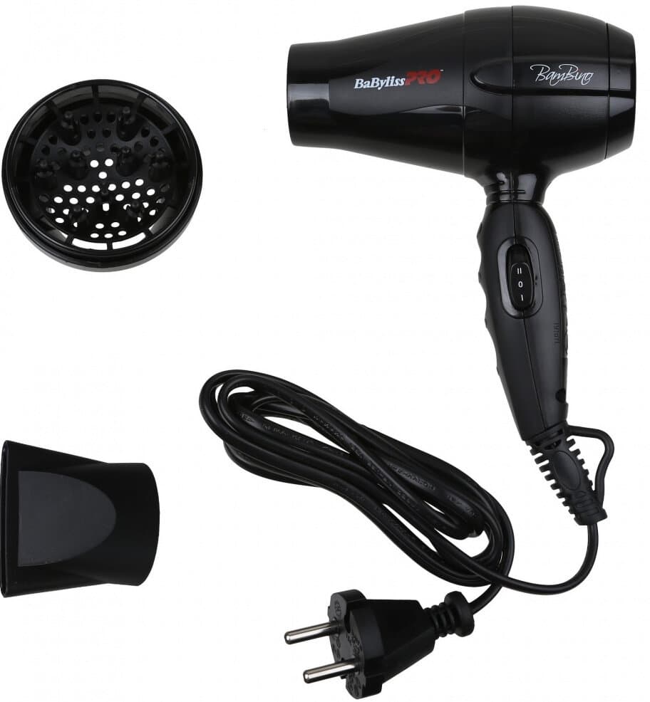 Дорожный фен BaByliss PRO BamBino BAB5510E, чёрный