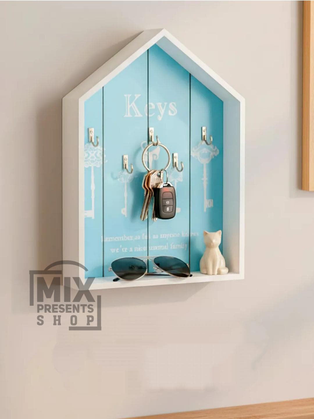 Ключница открытого типа "Keys" в виде домика на 5 крючков (31,5×24,5×5см)