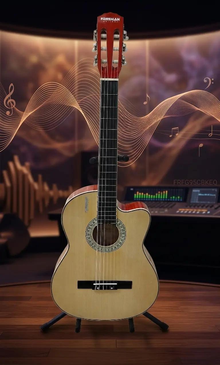 Freeman elektro klassika gitara, sary, FRFG95CNEQ