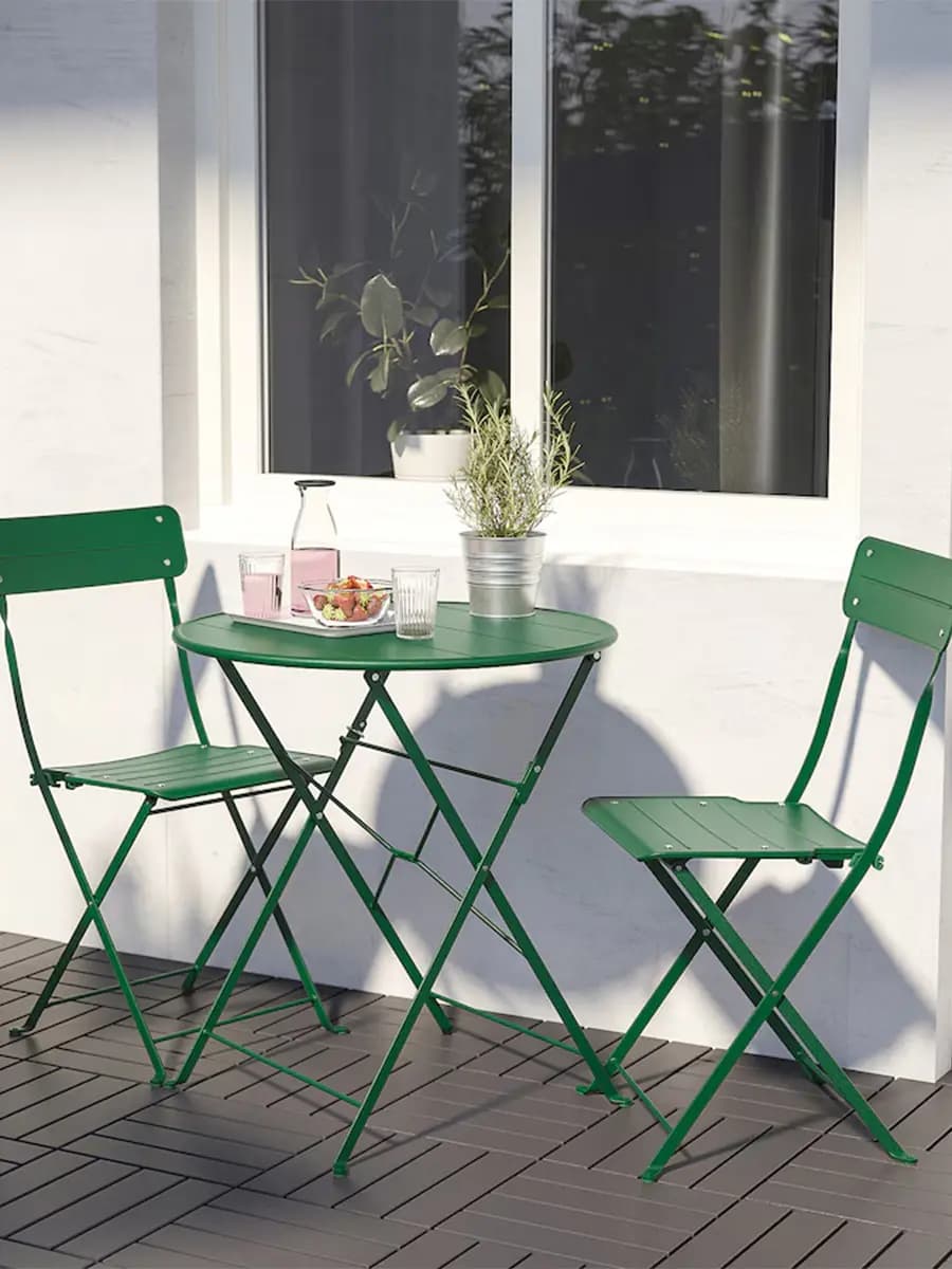 Стол IKEA SUNDSÖ 2 стула садовый зеленый
