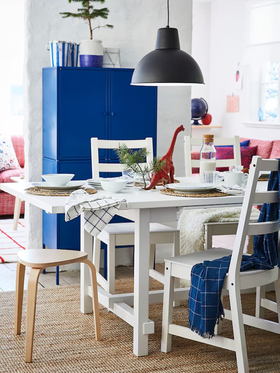 Стол и 4 стула IKEA NORDVIKEN белый, 152/223х95 см