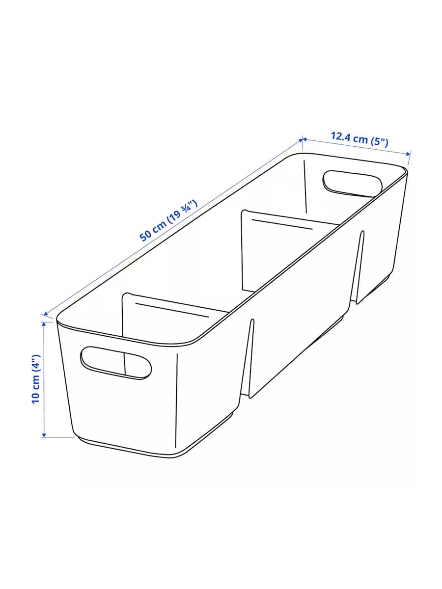 Коробка IKEA UPPDATERA антрацит 50х12 см