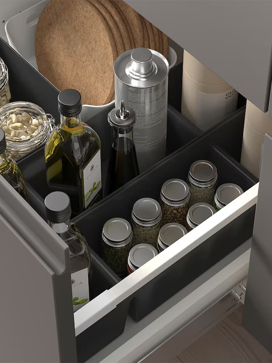 Коробка IKEA UPPDATERA антрацит 50х12 см