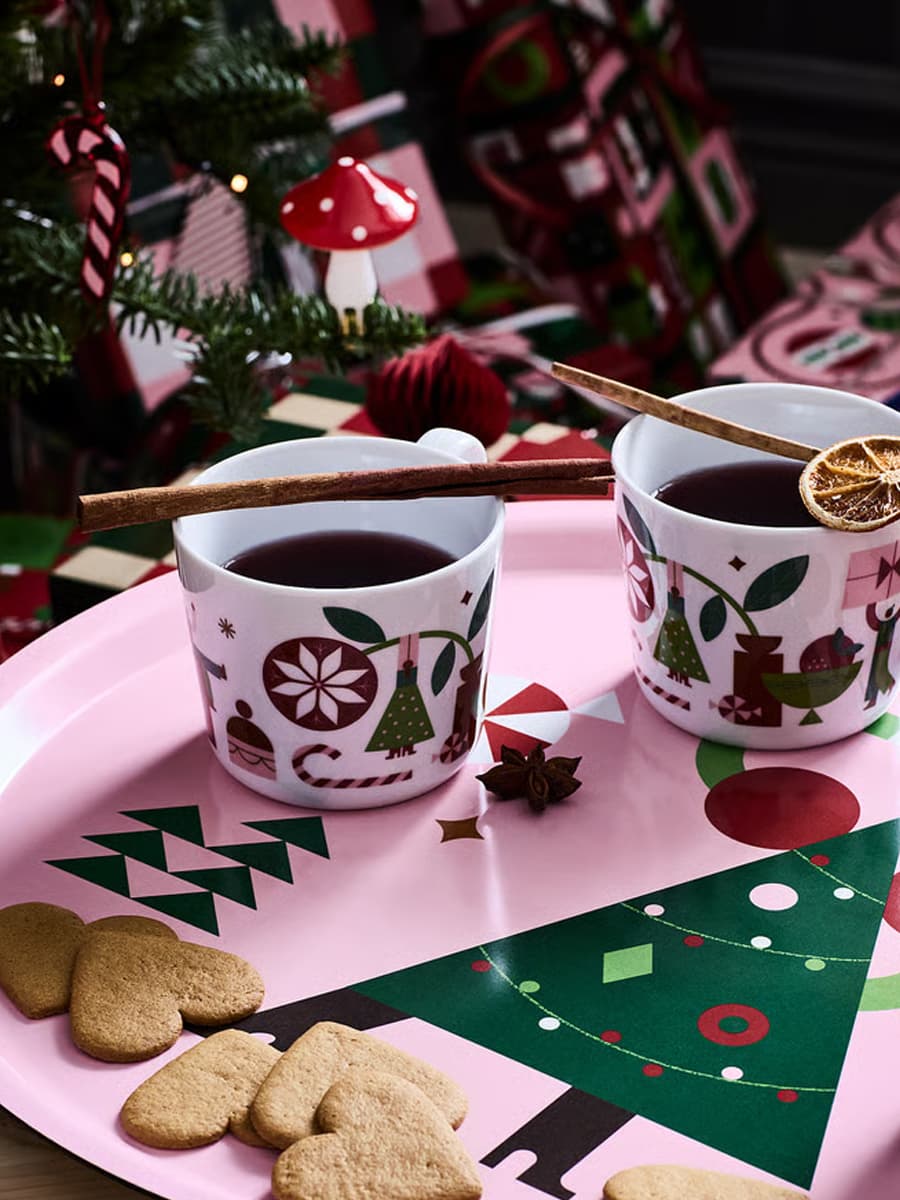 Поднос IKEA VINTERFINT розовый 43 см