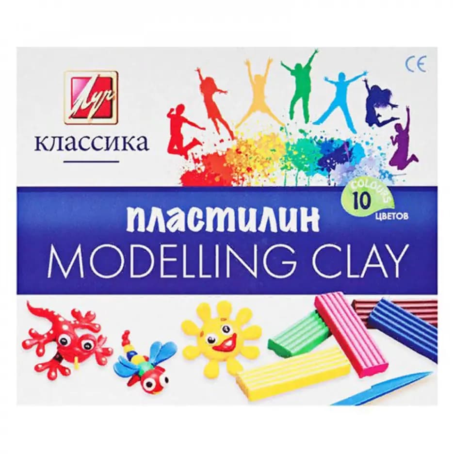 Пластилин Луч «Классика», 10 цветов, со стеком