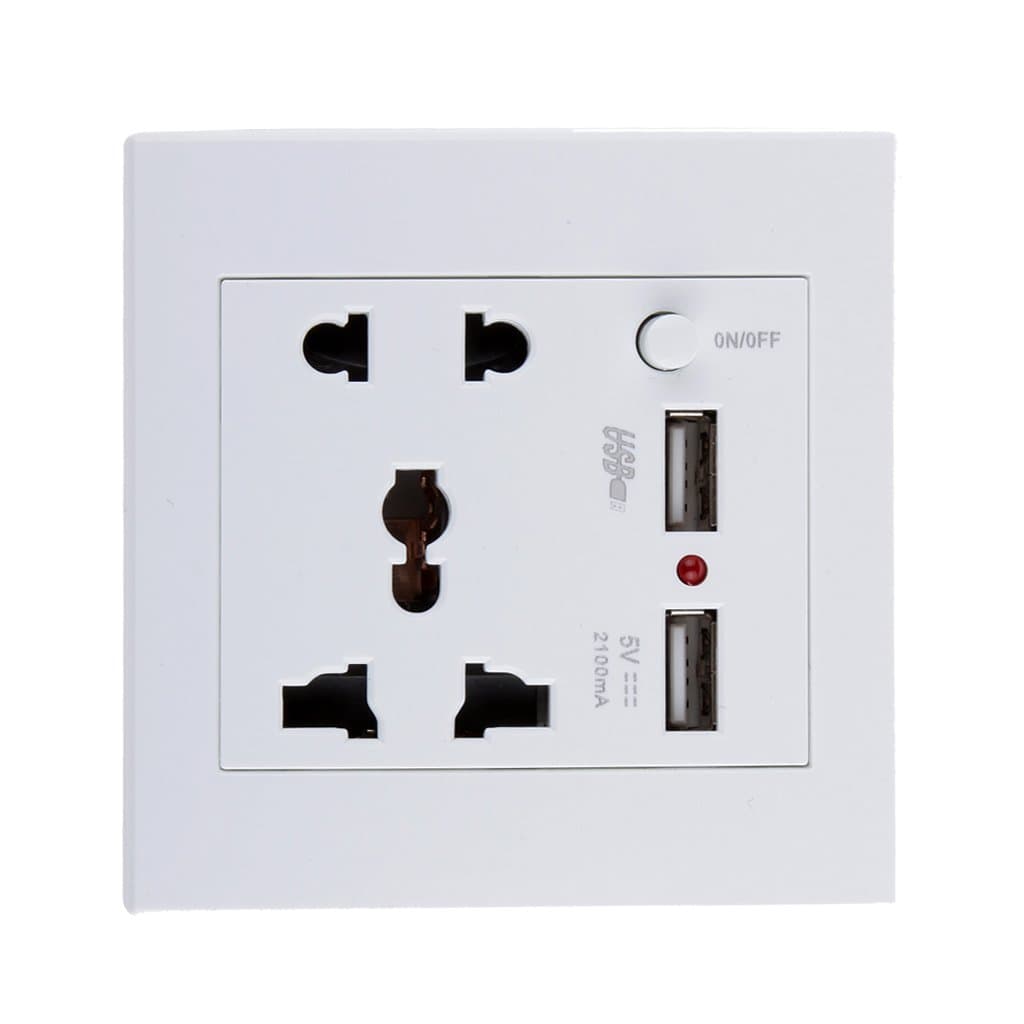 Силовая розетка Single с 2 портами USB (NEWBLUE)