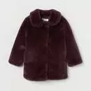 Пальто из искусственного меха H&M коричневое