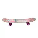 Скейтборд деревянный средний, розовый с рисунком