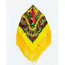 Женский платок с бахромой, ярко-жёлтый
